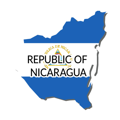 ニカラグア共和国無料フリーイラスト｜英語・国旗付